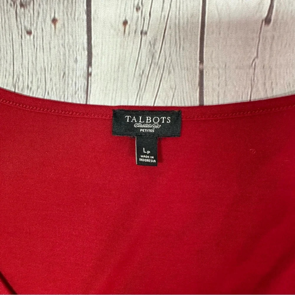 talbots deep red sleeveless tank shell layering sz petite large ruffles - Picture 6 of 7